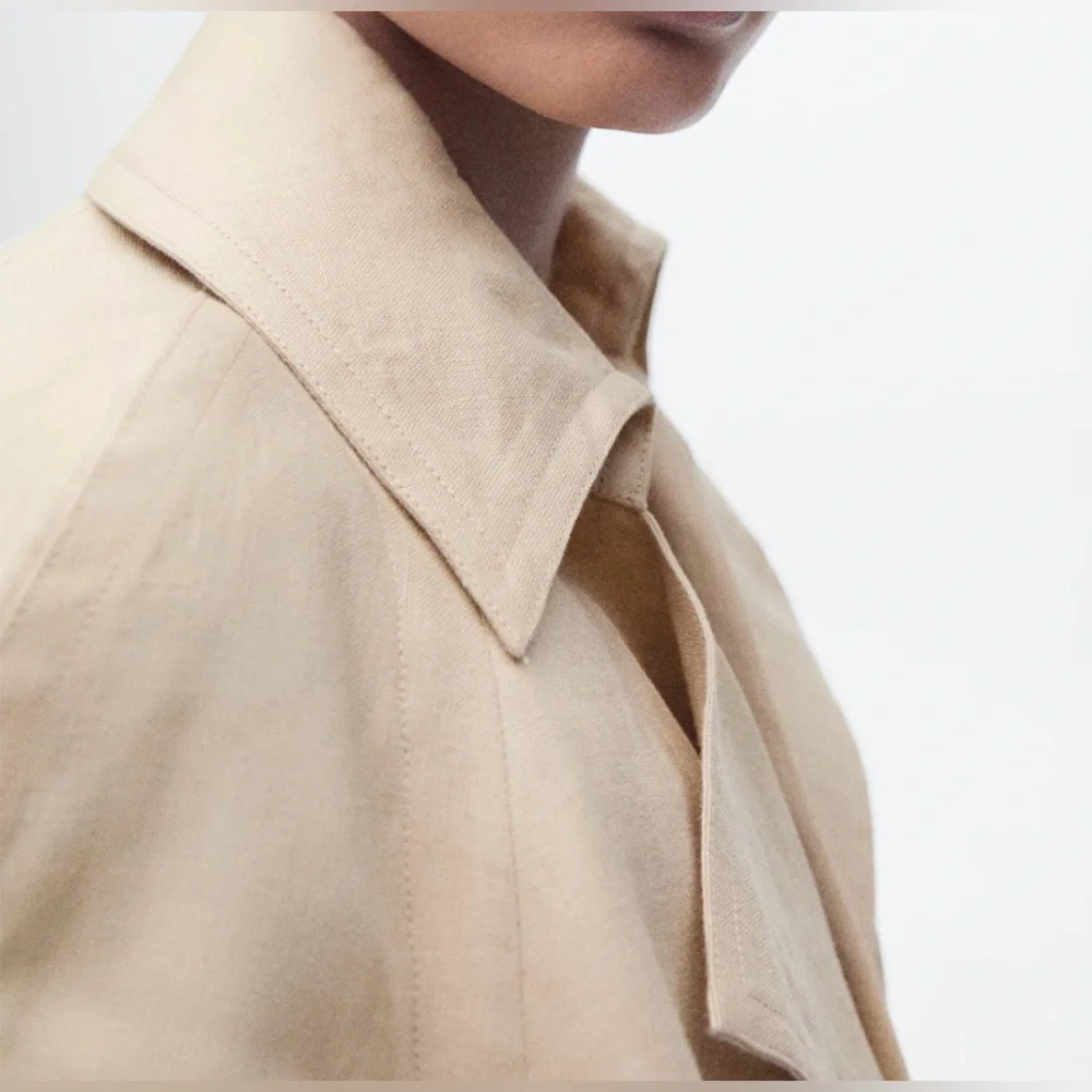 NWT Mango Linen Jacket with Belt - XS - Picture 5 of 10